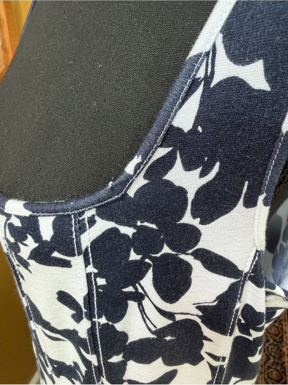 LOFT Navy & White Ponte Seamed Flared Midi Dress (Sz 14) - Picture 7 of 13